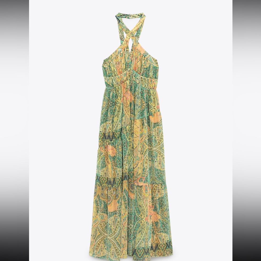 Zara long print dress